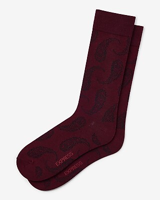 Red Paisley Dress Socks
