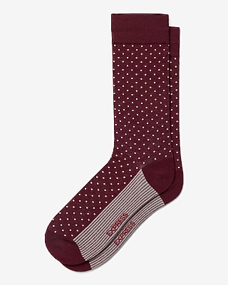 Burgundy Polka-Dot Dress Socks