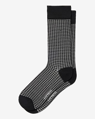 Black Houndstooth Dress Socks
