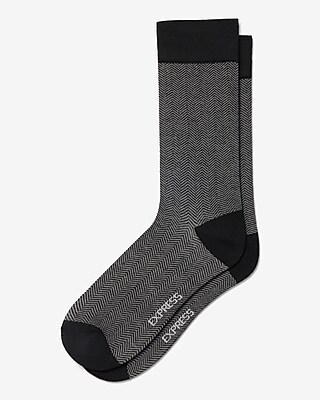 Black Herringbone Dress Socks