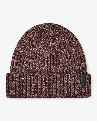 Burgundy Flecked Ribbed Beanie