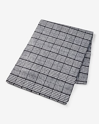 Black Plaid Reversible Scarf