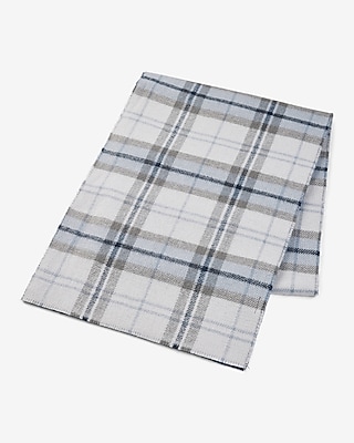 Navy Plaid Reversible Scarf