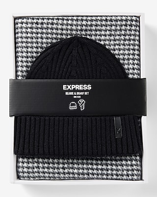 Houndstooth Hat & Scarf Set