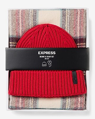 Red Plaid Hat & Scarf Set