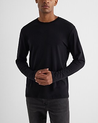Supersoft Long Sleeve Crew Neck T-Shirt Black Men's XXL Tall