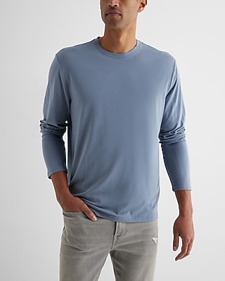 Supersoft Long Sleeve Crew Neck T-Shirt Blue Men's M