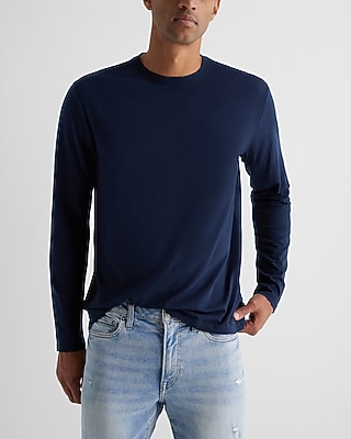 Supersoft Long Sleeve Crew Neck T-Shirt Blue Men's M