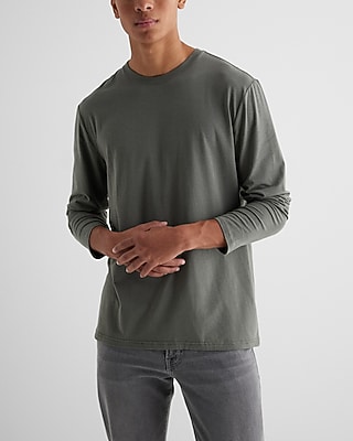 Supersoft Long Sleeve Crew Neck T-Shirt Gray Men's S