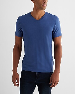 Supersoft Moisture-Wicking V-Neck T-Shirt Blue Men's L