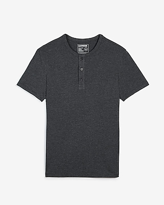 Slim Supersoft Short Sleeve Henley Gray Men's XS