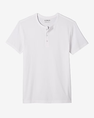 Slim Supersoft Short Sleeve Henley White Men's XS