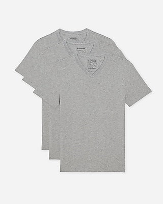 3 Pack Supersoft V-Neck T-Shirts Gray Men's XS