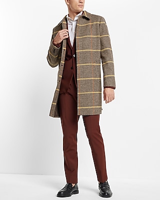 Plaid Wool-Blend Topcoat