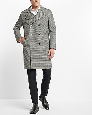 Houndstooth Wool-Blend Topcoat
