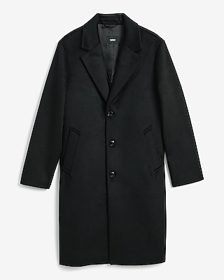Black Wool-Blend Topcoat