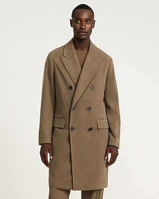 Textured Brown Double Breasted Topcoat