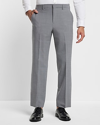 Classic Gray Wool-Blend Modern Tech Suit Pants