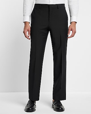 Classic Black Wool-Blend Modern Tech Suit Pants