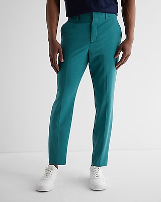 Extra Slim Teal Wool-Blend Modern Tech Suit Pants