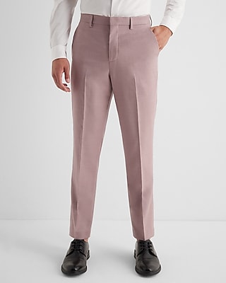 Extra Slim Dusty Pink Wool-Blend Flannel Suit Pants