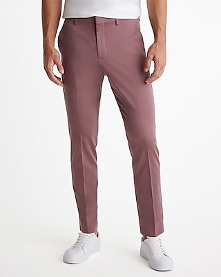 Extra Slim Dusty Red Stretch Cotton-Blend Suit Pants