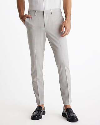 Extra Slim Plaid Modern Tech Hybrid Elastic Waist Suit Pants Multi-Color Men's W32 L34