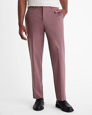 Classic Dusty Purple Cotton-Blend Suit Pants Red Men's W30 L32