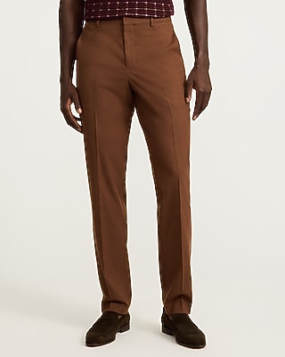 Slim Nutmeg Brown Brushed Suit Pant