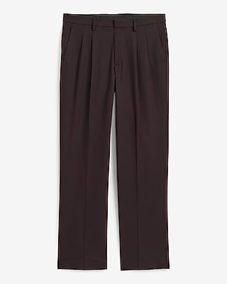 Relaxed Maroon Brushed Suit Pant