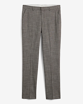 Extra Slim Brown Houndstooth Brushed Suit Pant