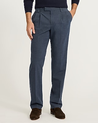 Navy Heathered Side Tab Dress Pant