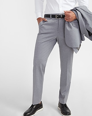 Classic Textured Gray Luxe Comfort Soft Suit Pants