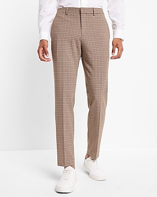 Slim Plaid Stretch Suit Pants