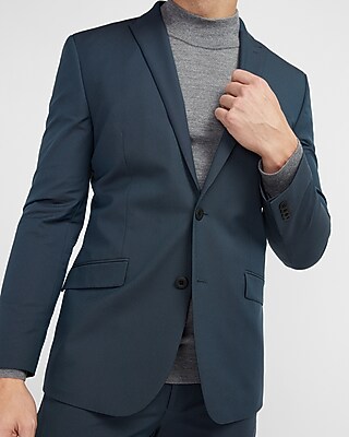 Extra Slim Navy Houndstooth Tech Suit Jacket