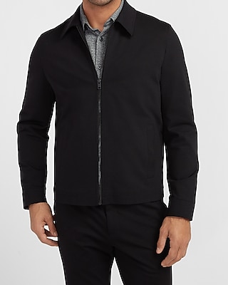 Solid Black Luxe Comfort Soft Harrington Jacket