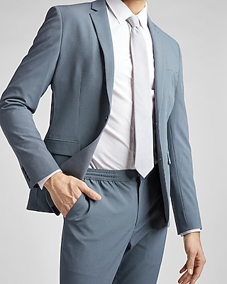 Extra Slim Striped Dusty Blue Tech Suit Jacket Blue Men's 42 Long