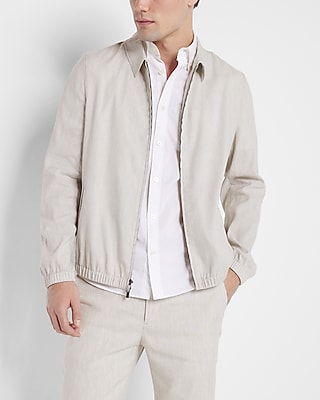 Extra Slim Striped White Zip Suit Jacket