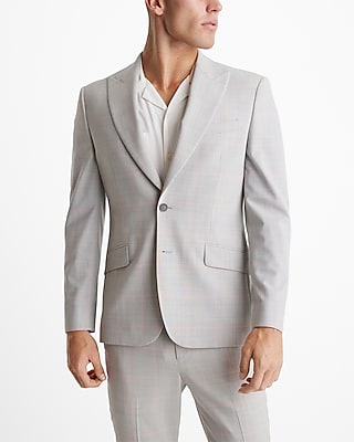 Extra Slim Plaid Modern Tech Suit Jacket Multi-Color Men's 42