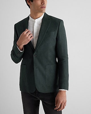 Emerald Slim Linen Suit Jacket