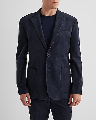 Slim Navy Corduroy Suit Jacket