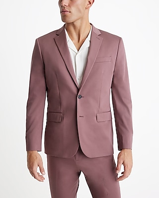 Extra Slim Dusty Red Stretch Cotton-Blend Suit Jacket