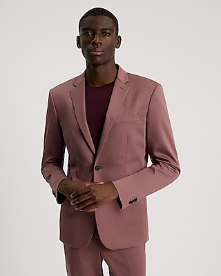 Extra Slim Dusty Red Stretch Cotton-Blend Suit Jacket