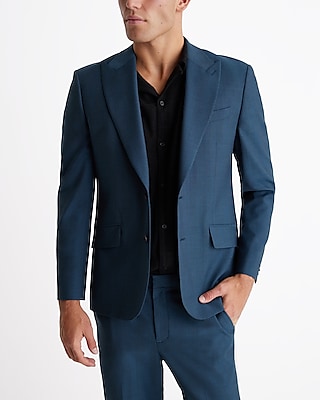 Slim Deep Teal Modern Tech Suit Jacket Blue Men's