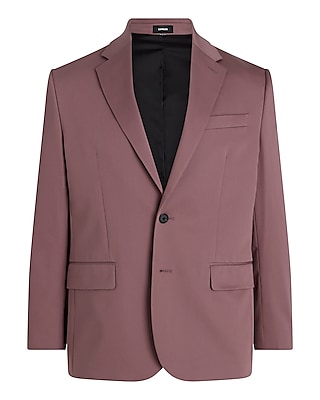 Classic Dusty Purple Cotton-Blend Suit Jacket Red Men's 38 Short