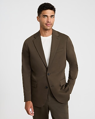 Slim Dark Olive Comfort Stretch Tech Suit Jacket
