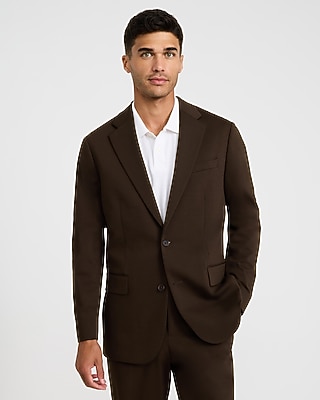 Slim Dark Brown Comfort Stretch Tech Suit Jacket