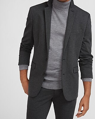 Extra Slim Solid Charcoal Luxe Comfort Soft Suit Jacket