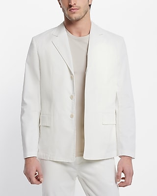 Slim Light Cream Stretch Twill Modern Chino Blazer