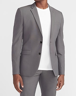 Extra Slim Charcoal Textured Cotton-Blend Suit Jacket